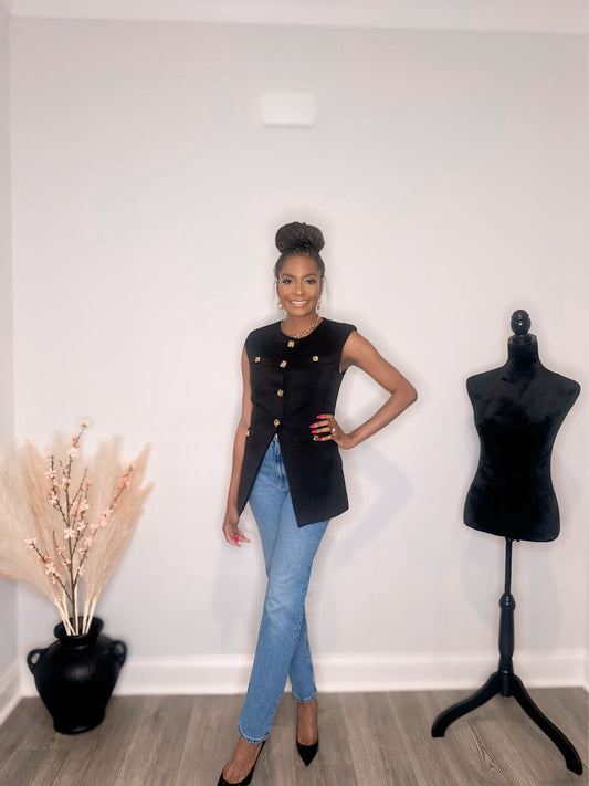 Black Blazer Vest