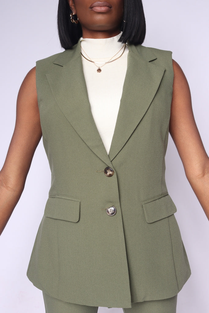 Polished Olive Vest