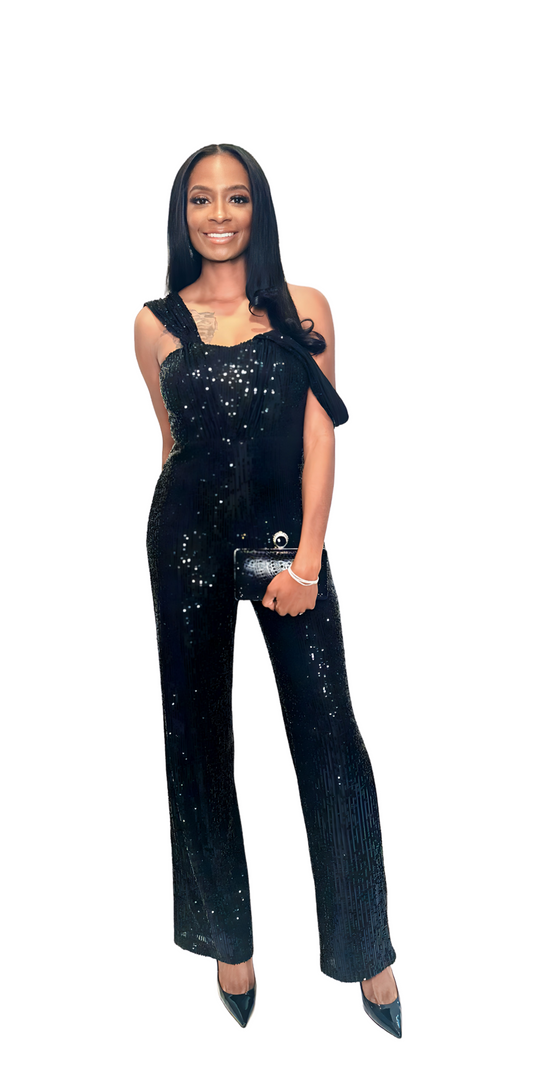 Sequin Off The Shoulder Jumpsuit