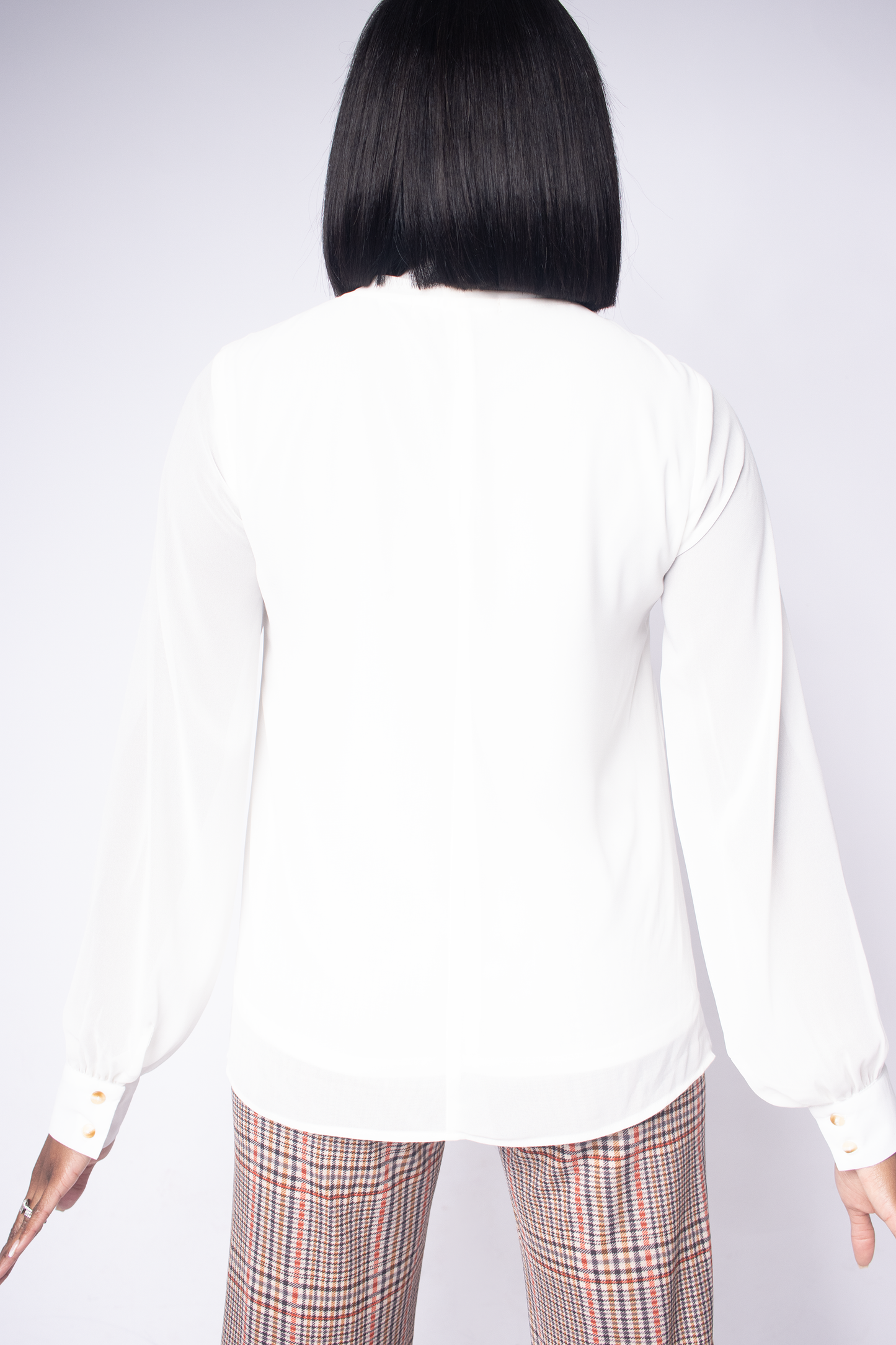 Ivory Neck Tie Blouse