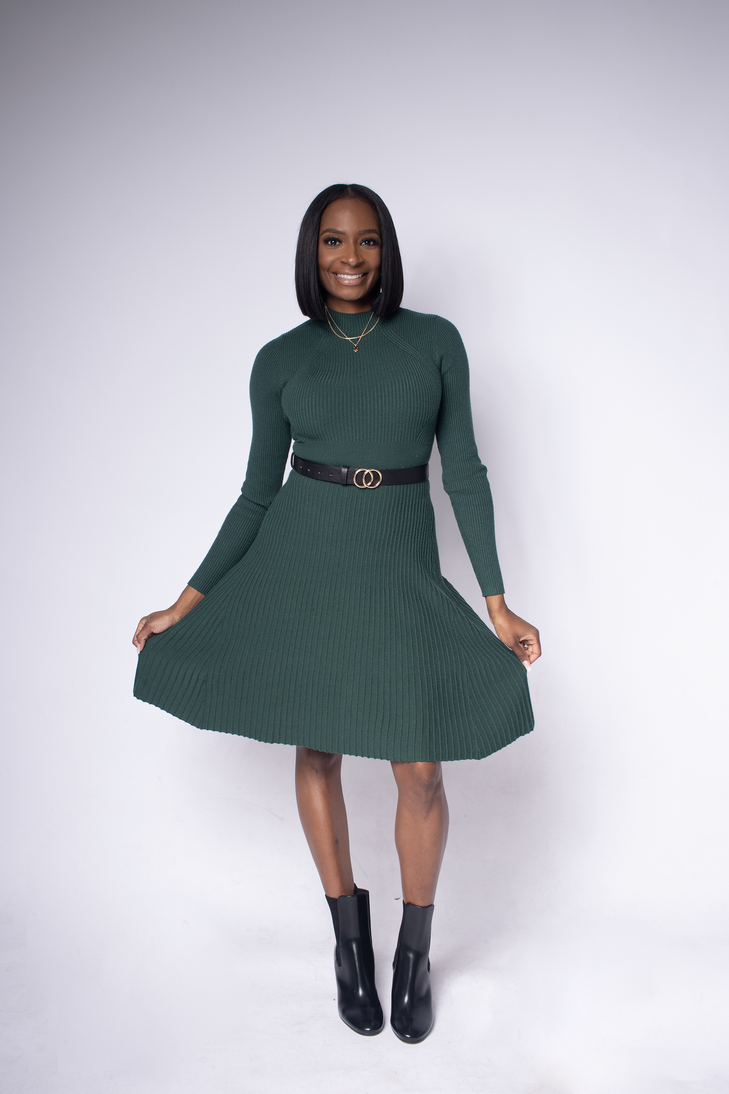 Professionally Chic A-line Sweater Dress