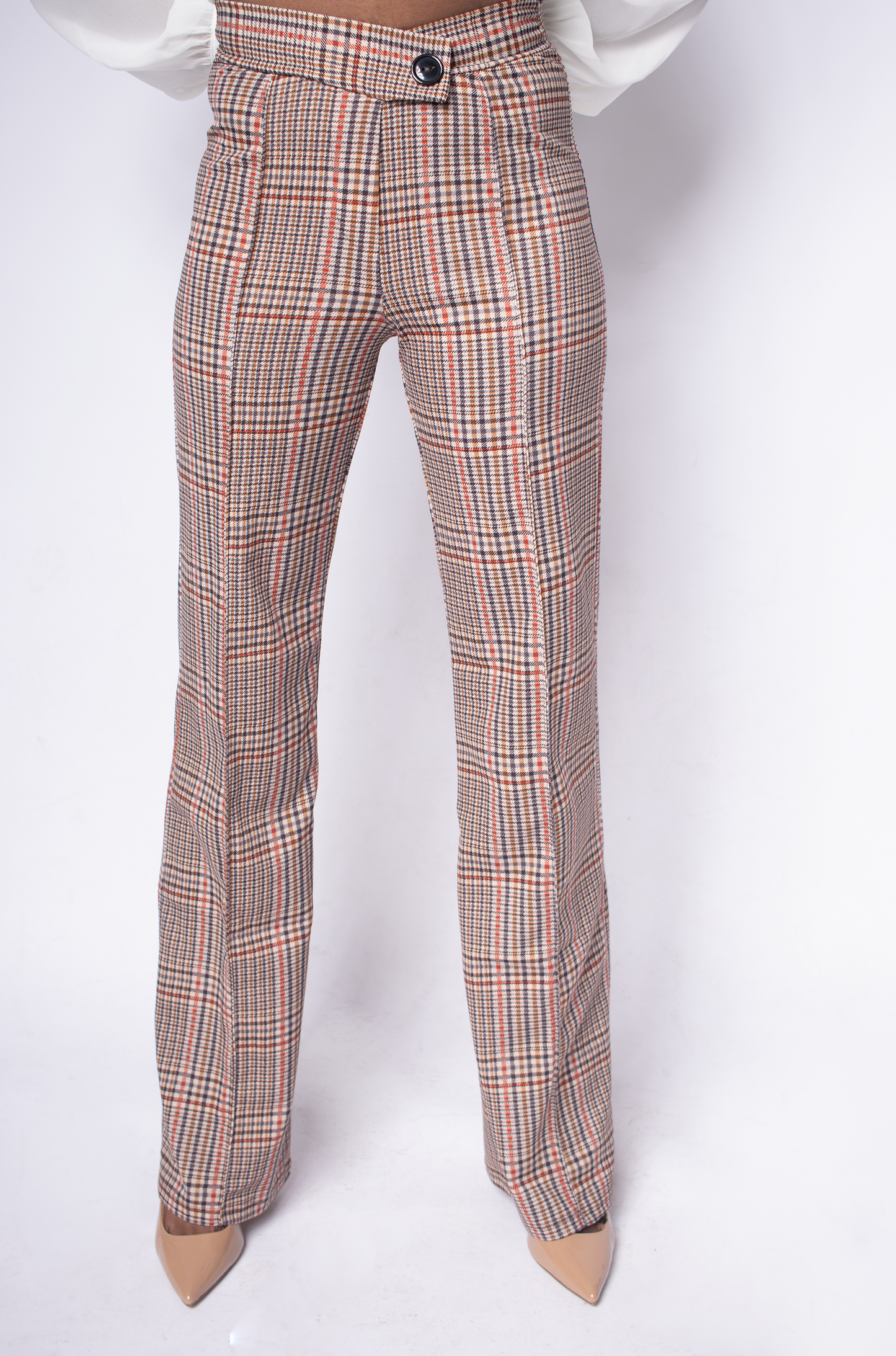 Stylish High Wasted Plaid Pants